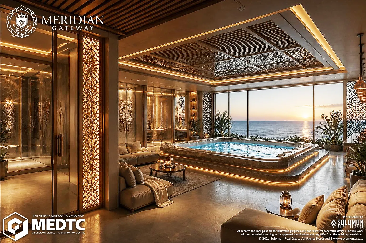 Spa - Indoor Jacuzzi Rest Area - Meridian Gateway