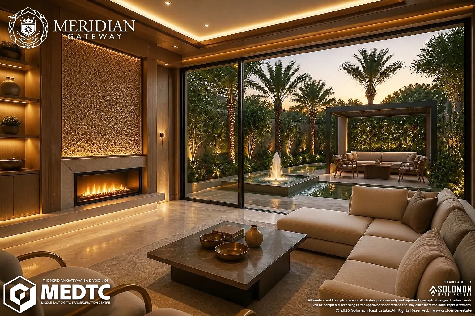 Typical 3-BR Standalone House Floor Plan (280 m²) - Formal Living Room (28 m²) - Meridian Gateway